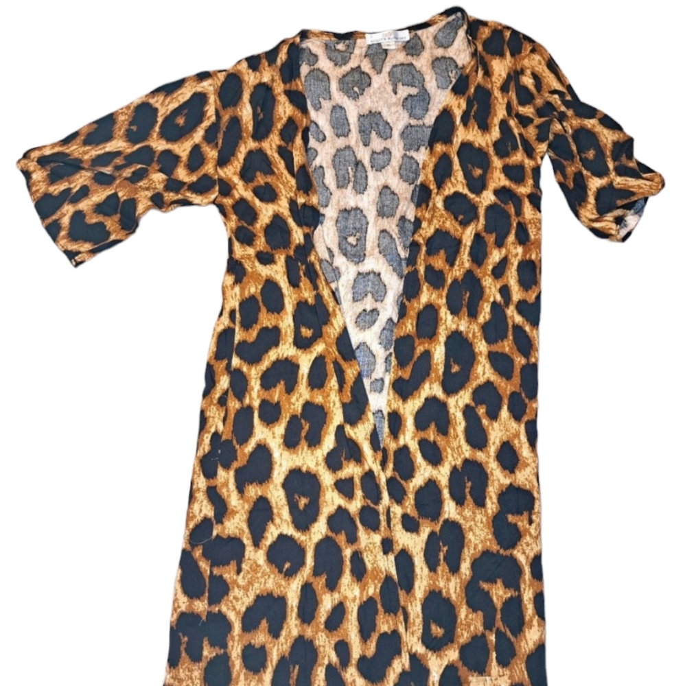 NWOT Bailey's Blossoms Leopard Print Kimono Size 4T
